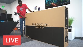 LG 77" Wallpaper TV Unboxing [LIVE]