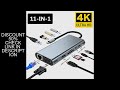 USB C HUB 4K 30Hz Type C to HDMI-compatible USB 3.0 Adapter 11 in 1 Type C HUB Dock PD 87W USB C Spl