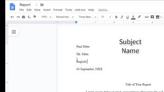 Using MLA Template in Google Docs