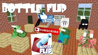 MONSTER SCHOOL : Bottle flip challenge - Minecraft Animation