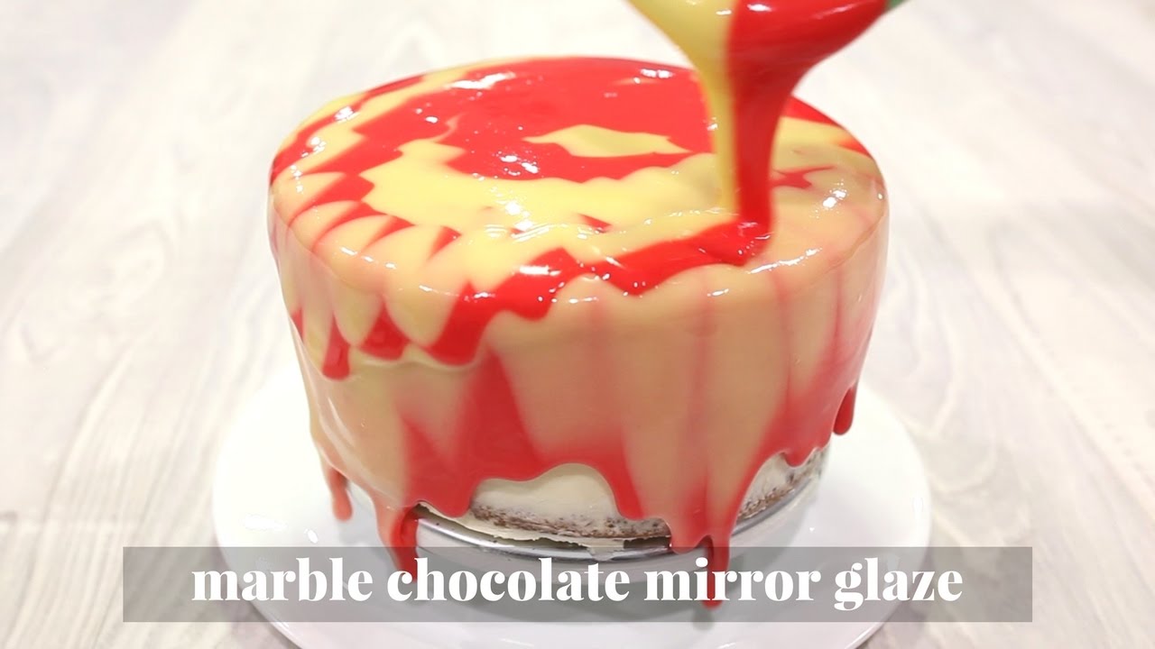 Marble Chocolate Mirror Glaze (quick & easy) CAKE QUIRK YouTube