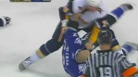 Paul Gaustad vs Radek Smolenak Dec 6, 2008