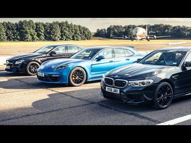 M5 E63 S Panamera Turbo E Hybrid Fight In Top Gear Drag Race