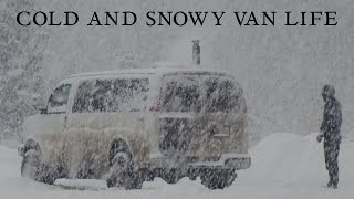 Snowy Van Life Adventures  Sleeping on a Mountain