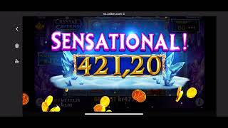 Close to 10,000x max win on Crystal Caverns Megaways