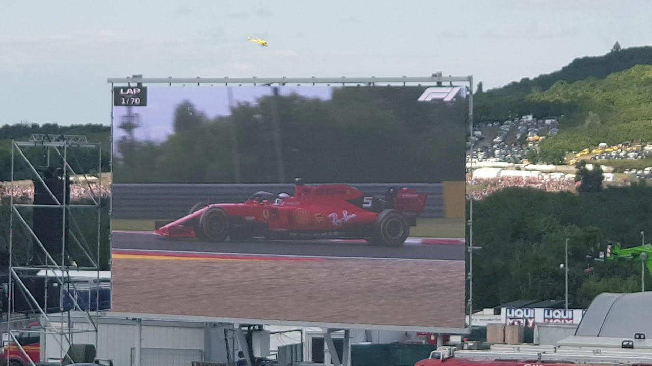 F1 2019 Hungarian Grand Prix first lap (start/finish line ...