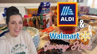 LARGE FAMILY GROCERY HAUL | Walmart & Aldi