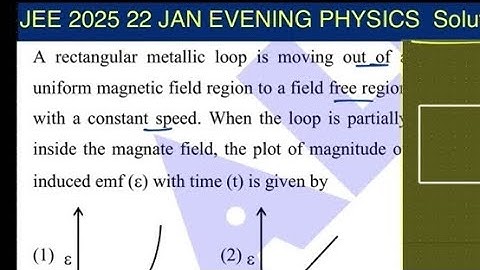 A rectangular metallic loop is moving out of uniform magnetic field region to a field free region wi