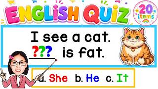English Quiz Challenge! | 20 Easy Questions| Kindergarten, Grade 1 & Grade 2 | Test Your Brain!