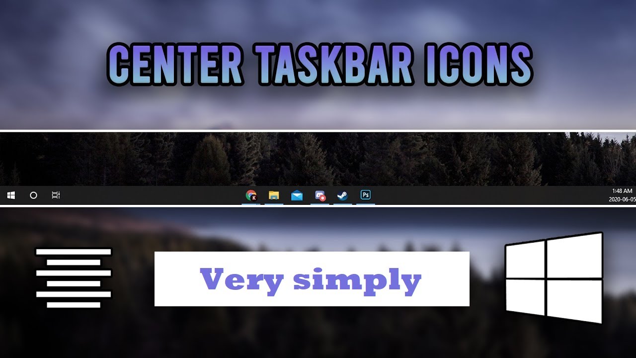 take-the-taskbar-icons-to-the-middle-of-the-taskbar-youtube