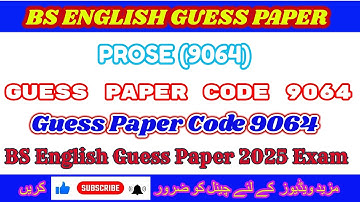 Aiou Code 9064 Guess Paper 2025 BS English/Aiou BS English Academy