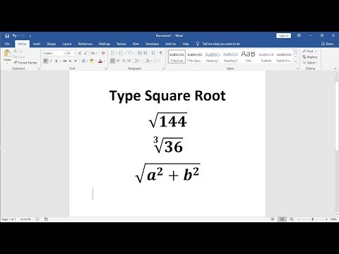 Video: How To Write Root In Word