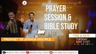 PRAYER SESSION AND BIBLE STUDY WITH PROPHET PAUL DAVID #TBJOSHUALEGACY #scoan #tbjoshua #prayer