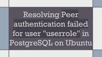 Resolving Peer authentication failed for user "userrole" in PostgreSQL on Ubuntu