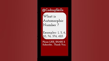 What is Automorphic Number | Coding Skills #javacoding #javainterviewquestions