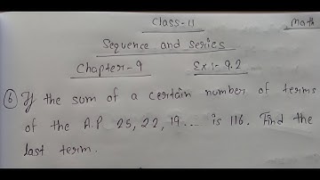 Class 11 ll Chapter Sequences and Series Ex :- 9.2 ll Question no.6 Answer.