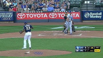LAD@MIL: Marinez strikes out the side in the 7th