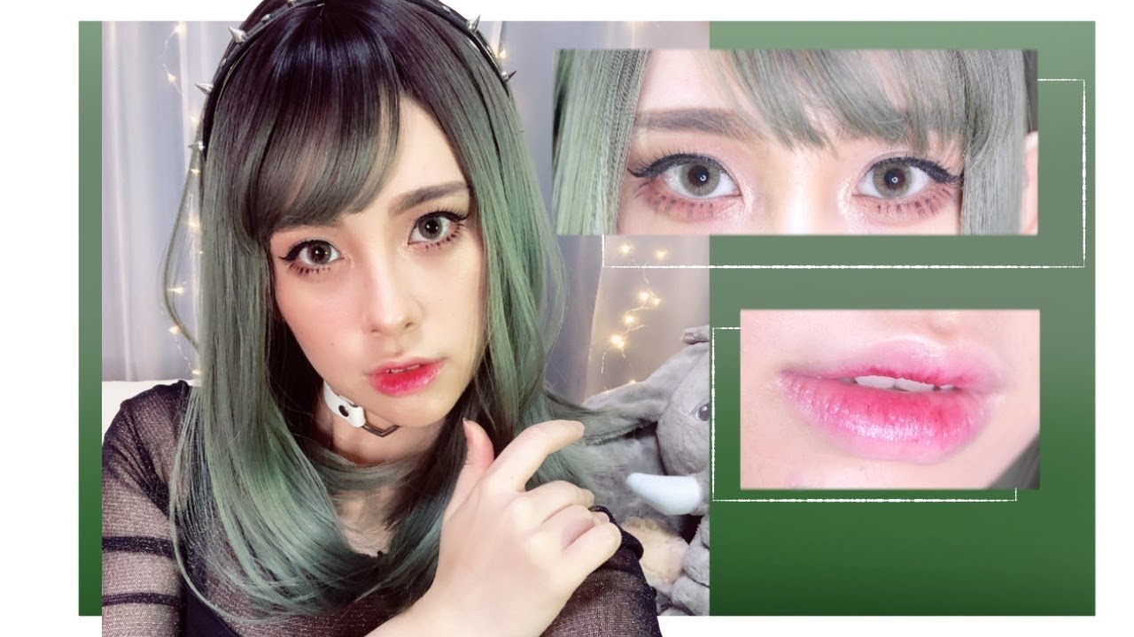 アッシュグリーンの髪に合うメイクを考えてみた Green Hair Make Up Youtube