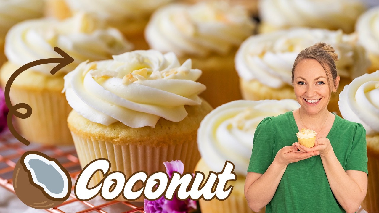 Perfect Coconut Cupcakes with Coconut Cream Cheese Frosting