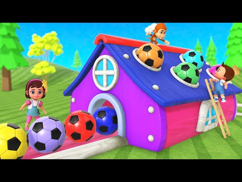 DIY Soccer Ball Wooden House | Little Baby Boy & Girl Fun Activities | Preschool Kids 3D Educational