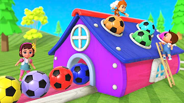 DIY Soccer Ball Wooden House | Little Baby Boy & Girl Fun Activities | Preschool Kids 3D Educational