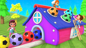 DIY Soccer Ball Wooden House | Little Baby Boy & Girl Fun Activities | Preschool Kids 3D Educational