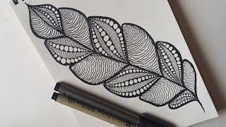 Leaf zentangle art || doodle || how to draw #zentangle #doodle #how #viral 