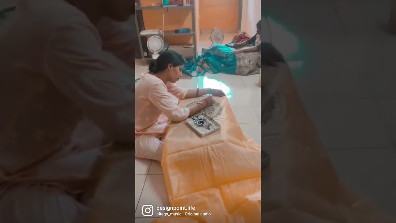 madhubani painting in saree 