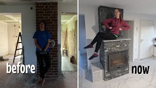 I&#39;m Done Working On Fireplace - female solo renovation