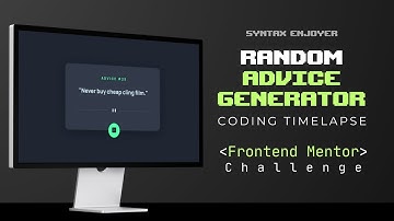 Random Advice Generator | HTML CSS & JS - Coding Timelapse | Frontend Mentor Challenge