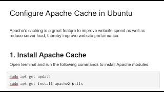 Enable apache cache