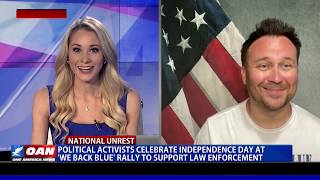 Political activists celebrate Independence Day at ‘We Back Blue’ rally
