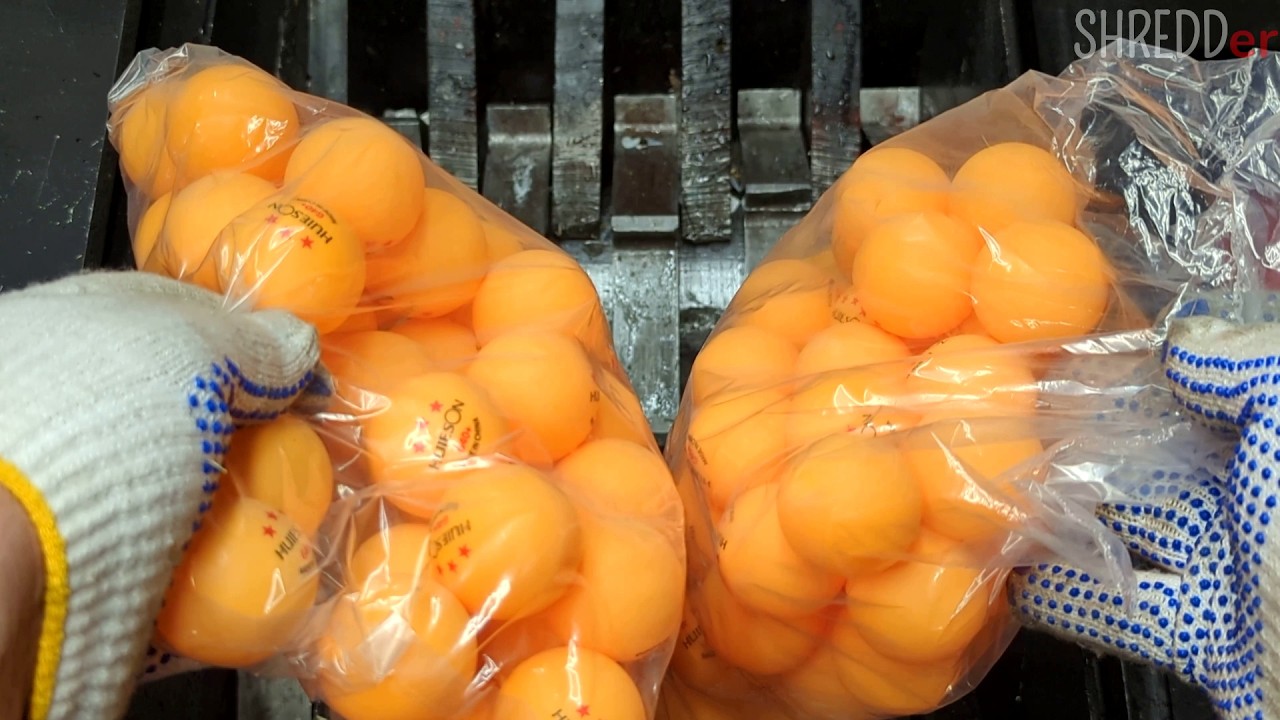 100 Ping Pong Balls vs Industrial Shredder: The Most Satisfying Plastic Explosion Yet!