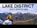 Lake district winter solo hike  crinkle crags pike of blisco  cold pike