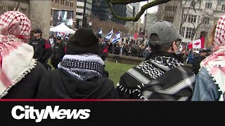 Opposing protests at Montreal's McGill amid pro-Palestinian encampment