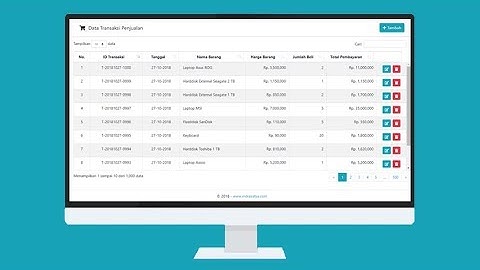 Aplikasi CRUD dengan PHP 7, MySQLi, AJaX, DataTables ServerSide, Bootstrap 4, dan SweetAlert