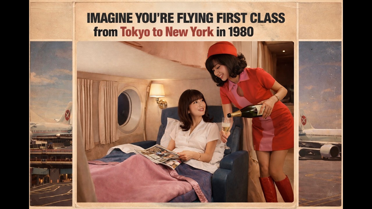 Imagine You're Flying First Class from Tokyo to New York in 1980