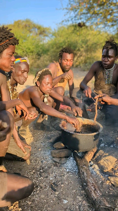 It's beautiful Evening Hadza boys got early dinner after a long day hunting #villagelife #africa