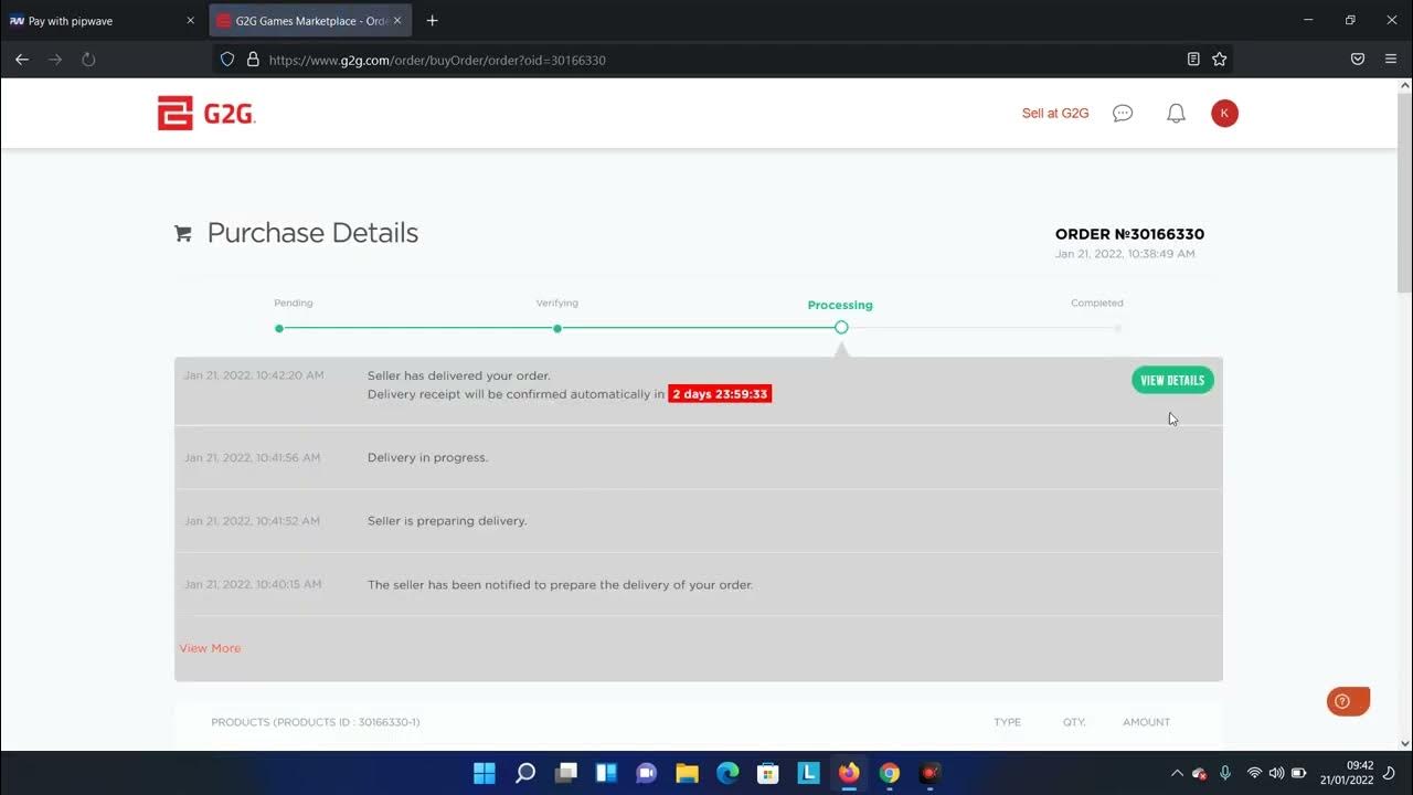 G2g com how to see your order account details youtube