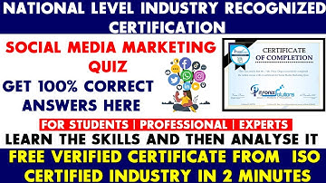 National Level and Industry Recognized Certificate in 2 minutes | Social Media Marketing Certificate
