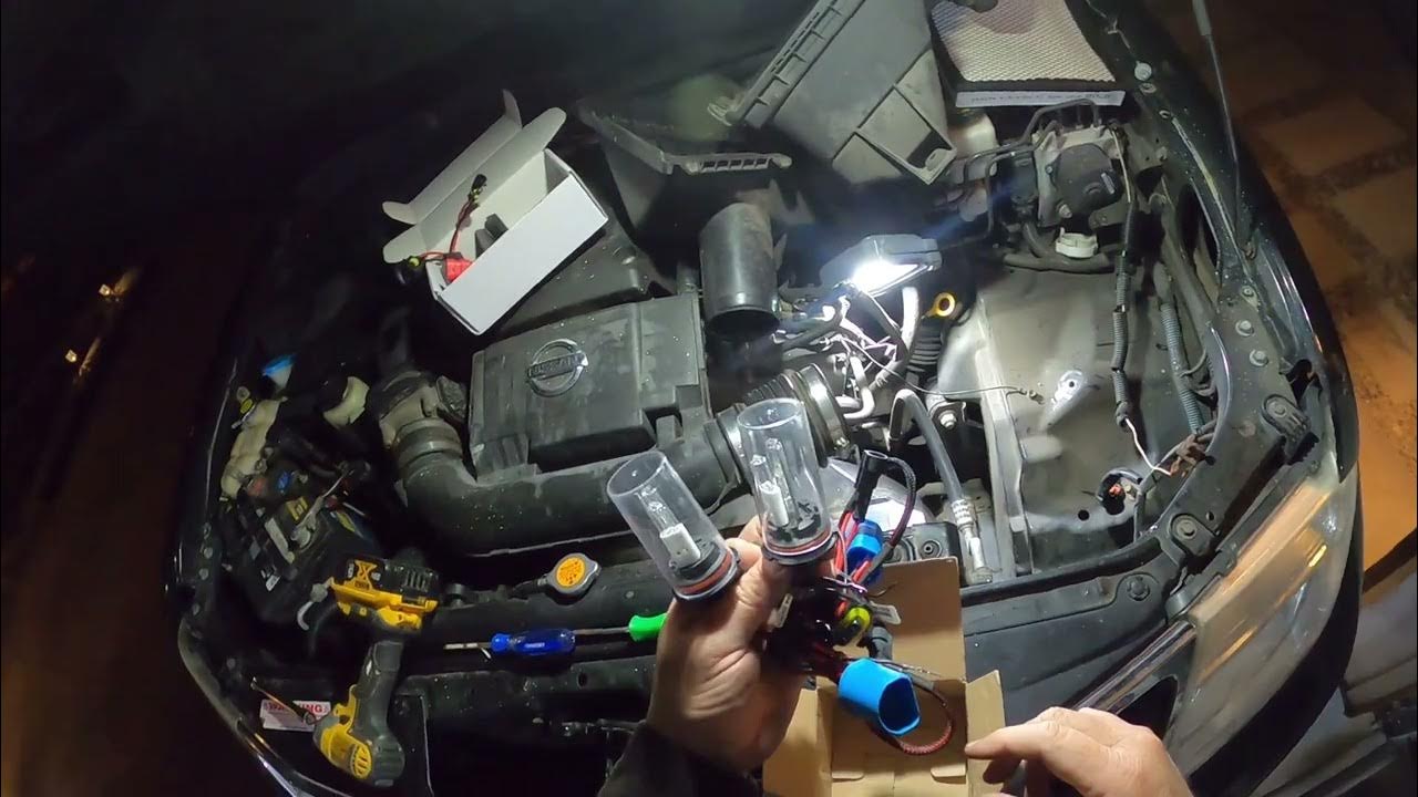 HID headlights installation ( nissan pathfinder 2008 ) YouTube