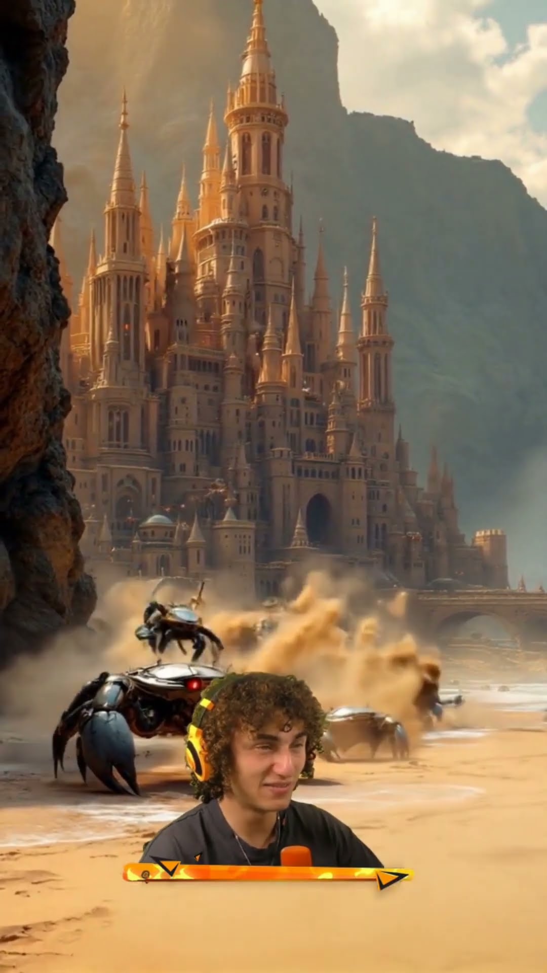 Giant Sandcastle INVADED By Robot CRABS!