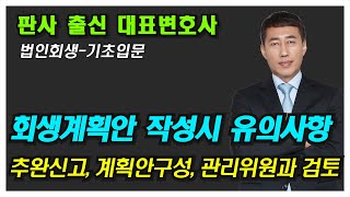 회생계획안 작성시 유의사항