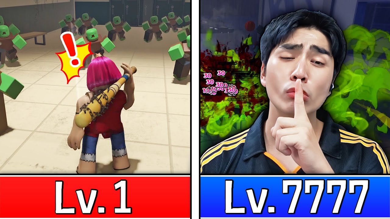 1레벨 아저씨가 빠따 하나로 좀비 세상에서 살아남기 〜로블록스 헌티 좀비 1화〜