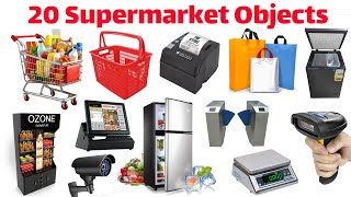 20 Supermarket Objects Names | Learn Daily Use Objects in English | Kids Learning Video