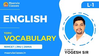 Vocabulary | English | L-01 | BEST APPRAOCH NIMCET ORIENTED MATERIAL NIMCET 2024