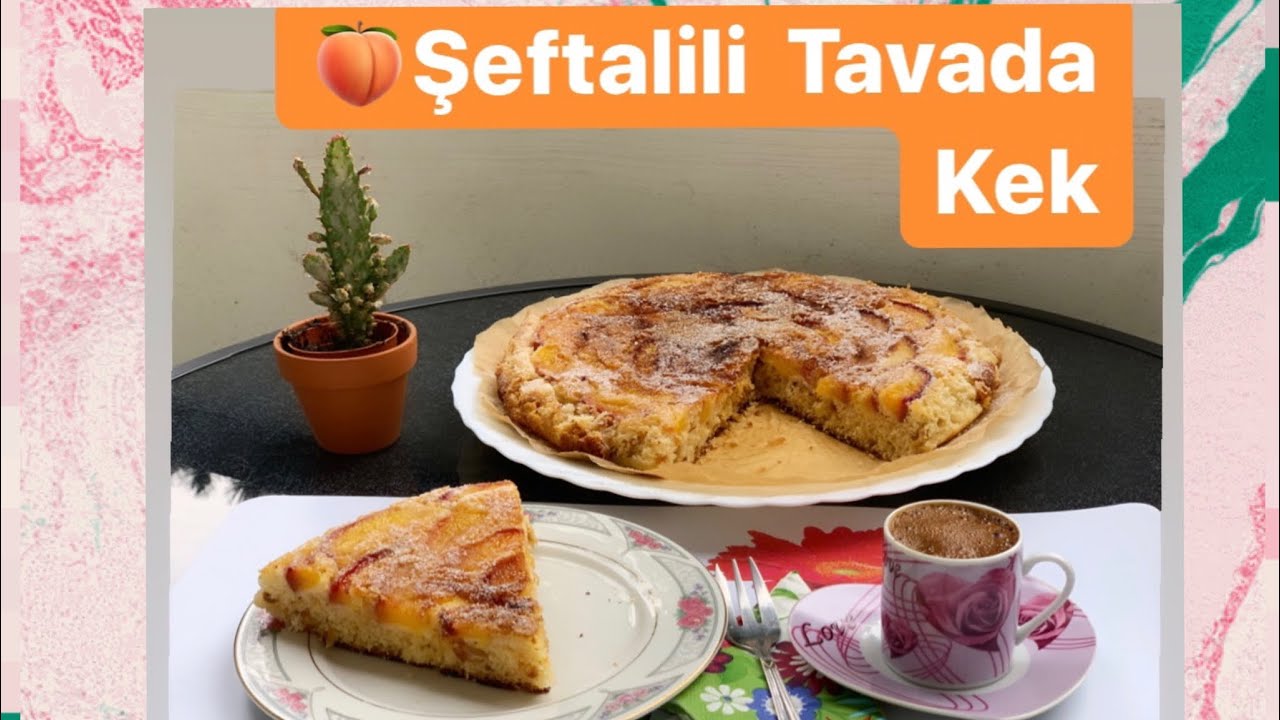 Tek Yumurta İle Tavada 🍑Şeftalili Kek👍Fırınsız Tavada Pamuk Gibi Kek