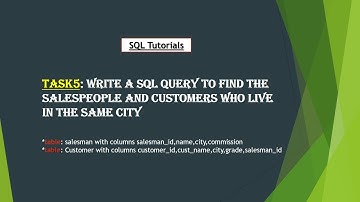 15. Write a SQL query to find the salespeople and customers who live in the same city
