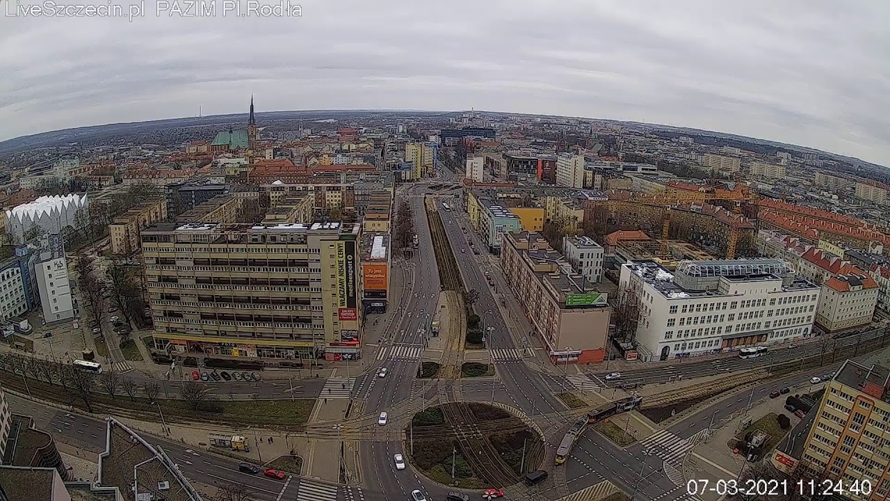 Szczecin kamery na żywo Plac Rodla - Traffic Cams | LiveSzczecin.pl 24h/Live