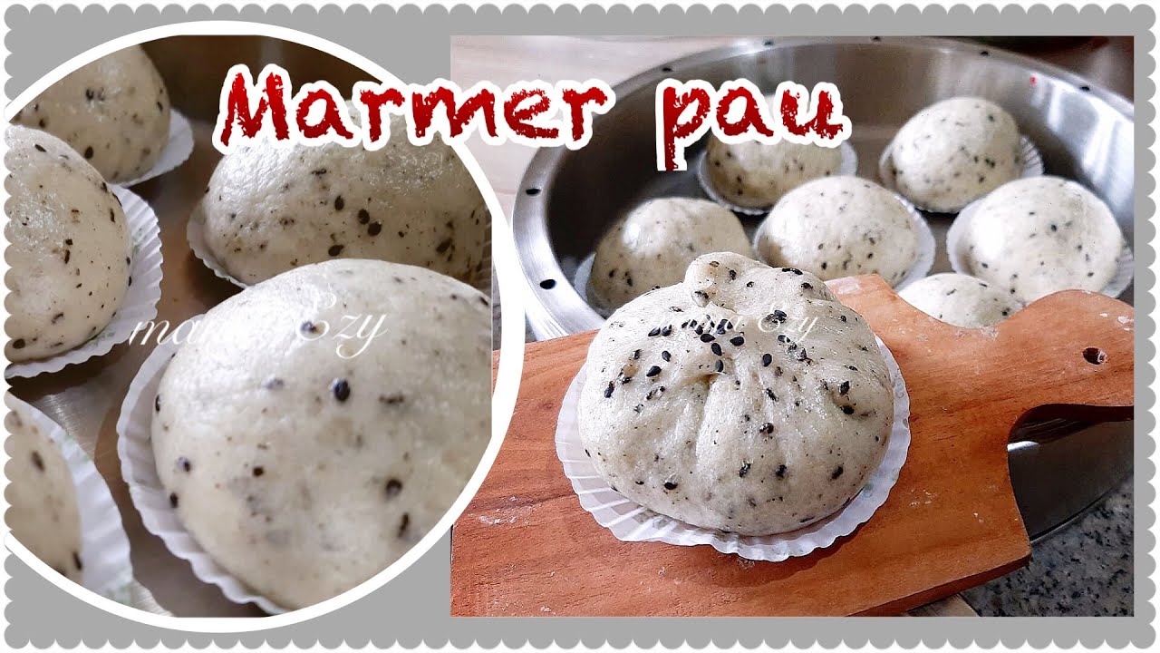 BAKPAU MARMER WIJEN HITAM SUPER FLUFFY 